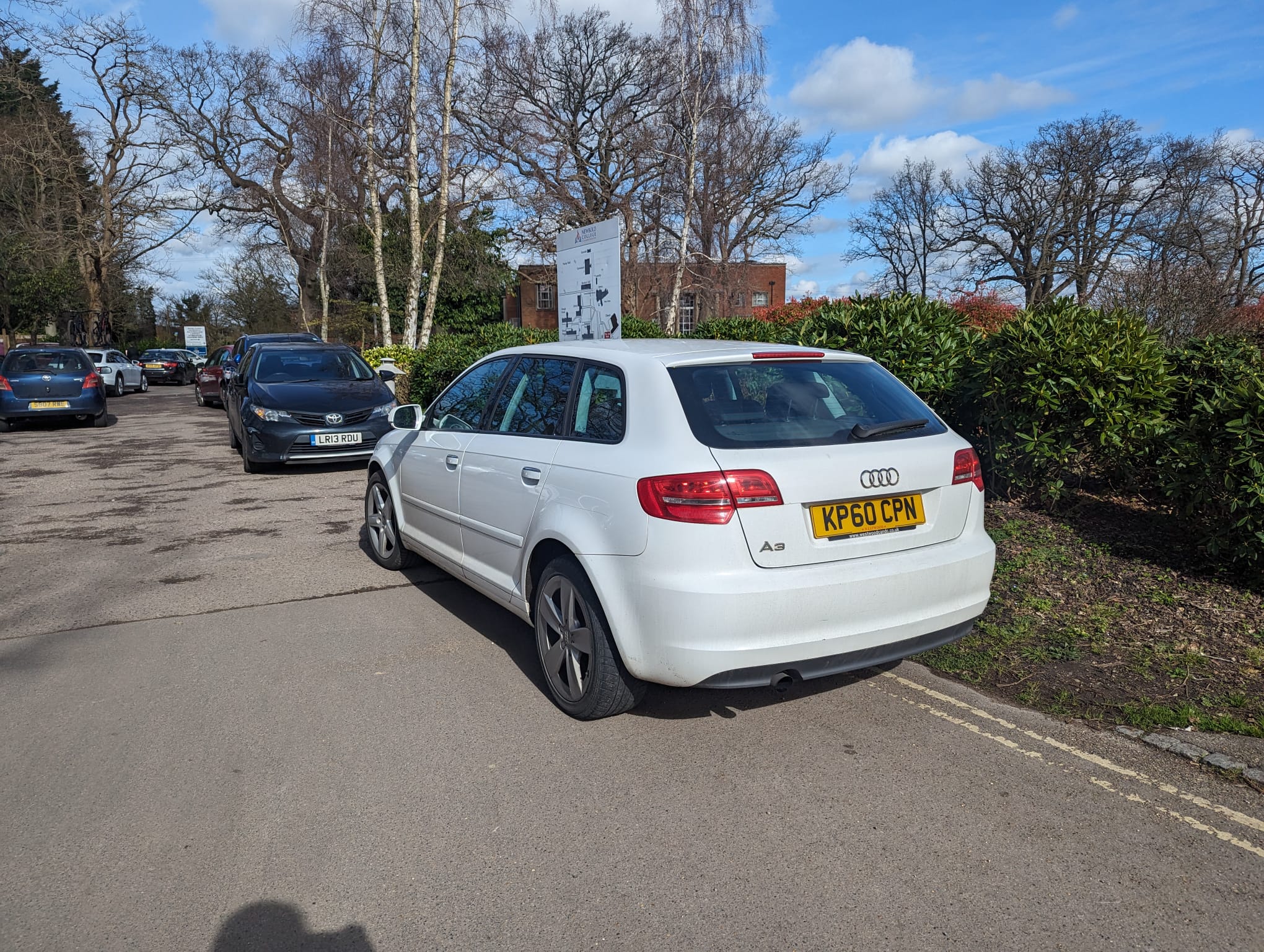 View of the church car park at Newbold